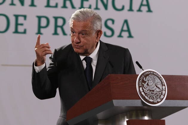 President Lopez Obrador Daily Briefing MEXICO CITY, MEXICO - JULY 5: Mexico™s President Andres Manuel Lopez Obrador joins to Mexican media during Daily briefing at National PalaceOn July 5, 2021 in Mexico City, Mexico. Copyright: xIsmaelxRosasx EYEPIXGROUP_IR_05072021_9971