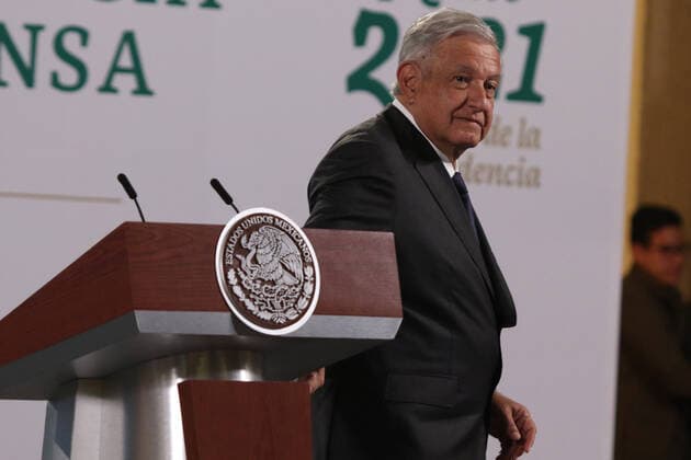 President Lopez Obrador Daily Briefing MEXICO CITY, MEXICO - JULY 5: Mexico™s President Andres Manuel Lopez Obrador joins to Mexican media during Daily briefing at National PalaceOn July 5, 2021 in Mexico City, Mexico. Copyright: xIsmaelxRosasx EYEPIXGROUP_IR_05072021_9972