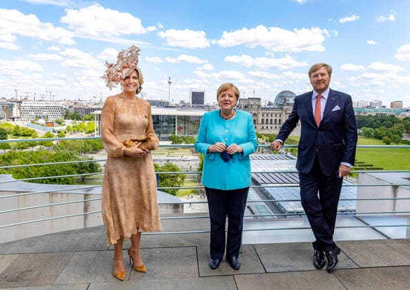 Entertainment Bilder des Tages 06-07-2021 Berlin Queen Maxima and King Willem-Alexander with Angela Merkel at the Bundeskanzleramt on the 2nd day of the 3 day statevisit to Germany. Â  Copyright: xPPEx