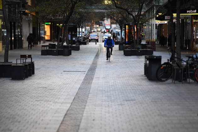 NSW CORONAVIRUS COVID19, A near empty Pitt Street Mall is seen in the central business district in Sydney, Wednesday, July 7, 2021. Media sources are reporting that the NSW government is to confirm the greater Sydney lockdown will be extended by a week as the state?s case numbers refuse to drop into the single digits. ( NO ARCHIVING, EDITORIAL USE ONLY, NO USE IN BOOKS WITHOUT CONSENT SYDNEY NSW AUSTRALIA  Copyright: xMICKxTSIKASx 20210707001555372708