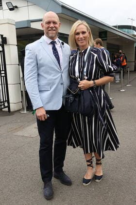 . 07 07 2021. London, United Kingdom. Mike and Zara Tindall arriving on day nine of the Wimbledon Tennis Championships in London.  xStephenxLockx xi-Imagesx IIM-22370-0012