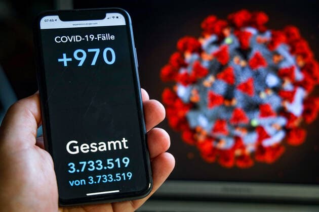 Coronavirus in Deutschland - Covid-19-Dashboard des Robert Koch-Institut 08.07.2021: Robert Koch-Institut: 7-Tage-Inzidenz 5,2. 7-Tage-Fallzahl 4.357. COVID-19-Fälle 3.733.519. Zugang um 970 gegenüber dem Vortag. COVID-19-Todesfälle 91.141. Zugang um 31 gegenüber dem Vortag.