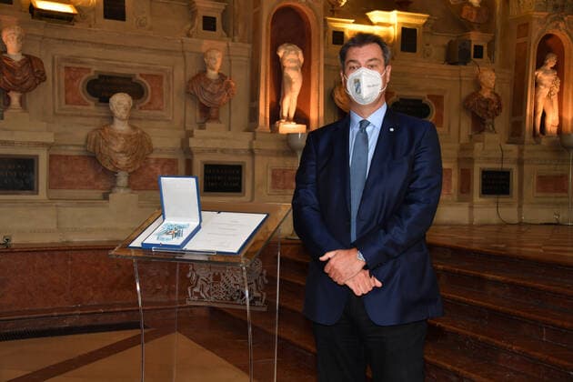 Dr. Markus Söder (Bayerischer Ministerpräsident) Verleihung des Bayerischen Verdienstorden 2021 Ehrung, Auszeichnung Antiquarium Residenz München 08. Juli 2021