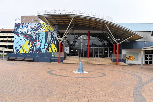 NSW POLICE COVID19 COMPLIANCE, An empty plaza is seen in the southwestern suburb of Liverpool in Sydney, Friday, July 9, 2021. At least 100 more police will be deployed to southwest Sydney from Friday in a high-visibility operation to ensure compliance with public health orders. ( NO ARCHIVING, EDITORIAL USE ONLY, NO USE IN BOOKS WITHOUT CONSENT SYDNEY NSW AUSTRALIA  Copyright: xMICKxTSIKASx 20210709001555910353