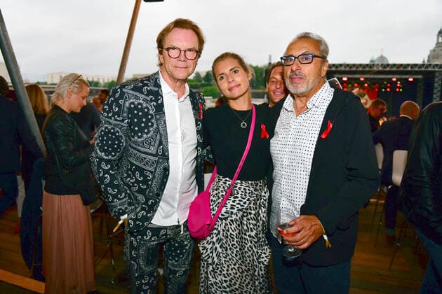 Wolfgang Lippert, Franziska Schenk und Wolfgang Stumph beim 15. Hope Jubiläumskonzert auf dem Areal der Filmnächte am Königsufer Dresden. Dresden, 07.08.2021