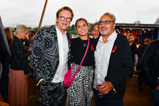 Wolfgang Lippert, Franziska Schenk und Wolfgang Stumph beim 15. Hope Jubiläumskonzert auf dem Areal der Filmnächte am Königsufer Dresden. Dresden, 07.08.2021
