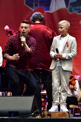 Billy Andrews und Phil Schaller beim 15. Hope Jubiläumskonzert auf dem Areal der Filmnächte am Königsufer Dresden. Dresden, 07.08.2021
