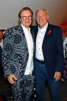 Wolfgang Lippert und Eduard Geyer beim 15. Hope Jubiläumskonzert auf dem Areal der Filmnächte am Königsufer Dresden. Dresden, 07.08.2021