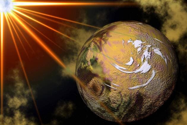 IMAGO Creative: Planeten im Sonnensystem / Jupiter - Symbolbilder Digital erstelltes, hochauflösendes Bild des Planeten Jupiter, dem massivsten Planeten im Sonnensystem und dem fünftgrößten Abstand zur Sonne *** Digitally created, high-resolution image of the planet Jupiter, the most massive planet in the solar system and the fifth farthest from the sun. Copyright: imageBROKER/Doukdouk ibldgb06964214.jpg