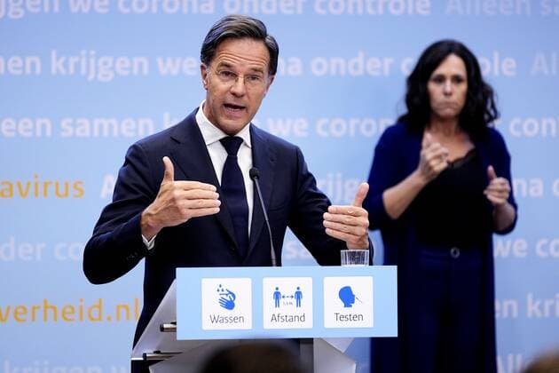 THE HAGUE - Outgoing Prime Minister Mark Rutte during an extra press conference. The cabinet is concerned about the sharp increase in the number of positive corona infections. ANP PHIL NIJHUIS Copyright: xHollandsexHoogtex xxANPx x433628757x