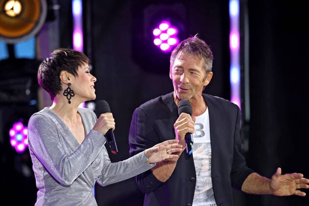 ORF Wenn die Musi spielt . Sängerin Francine Jordi und Sänger Gilbert während der Generalprobe zum Musik Open Air Wenn die Musi spielt am 09.07.2021 in Bad Kleinkirchheim. 20210710BOS0047