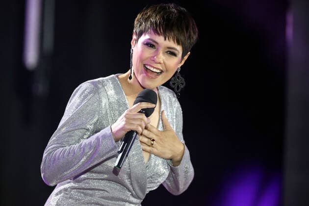 ORF Wenn die Musi spielt . Sängerin Francine Jordi während der Generalprobe zum Musik Open Air Wenn die Musi spielt am 09.07.2021 in Bad Kleinkirchheim. 20210710BOS0101