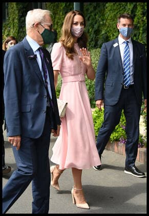 . 11 07 2021. London, United Kingdom. Kate Middleton, The Duchess of Cambridge, arriving for the Mens Singles Final on day thirteen of the Wimbledon Tennis Championships in London.  xStephenxLockx xi-Imagesx IIM-22390-0017