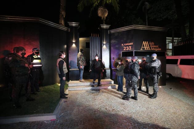 July 11, 2021, Sao Paulo, Sao Paulo, Brazil: A Task Force operation ends a clandestine party at a famous law firm in an upscale neighborhood of Sao Paulo, Brazil, on Saturday night (10)..There were about 500 people at the site and many were not wearing face masks. According to information from the Police, admission to the party cost R$1,500.00 (US$300) for men and R$800.00 (US$160) for women..The place was interdicted and fined. Sao Paulo Brazil - ZUMAl146 20210711_zaf_l146_013 Copyright: xPauloxLopesx