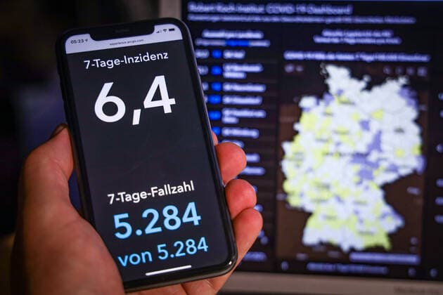 Coronavirus in Deutschland - Covid-19-Dashboard des Robert Koch-Institut 12.07.2021: Robert Koch-Institut: 7-Tage-Inzidenz 6,4. 7-Tage-Fallzahl 5.284. COVID-19-Fälle 3.736.489. Zugang um 324 gegenüber dem Vortag. COVID-19-Todesfälle 91.233. Zugang um 2 gegenüber dem Vortag.
