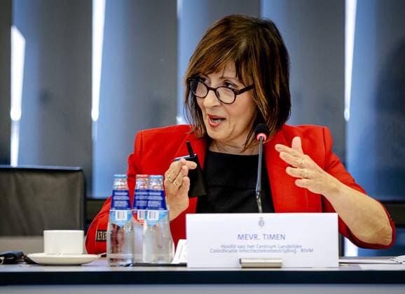 Aura Timen (head of the National Coordination of Infectious Disease Control at the RIVM), in the House of Representatives during a technical briefing about the corona virus in The Hague, the Netherlands on July 13 2021. The infection figures have risen rapidly again, so that the cabinet has decided to tighten up the corona measures again. ANP ROBIN VAN LONKHUIJSEN Copyright: xHollandsexHoogtex xxANPx x433841961x