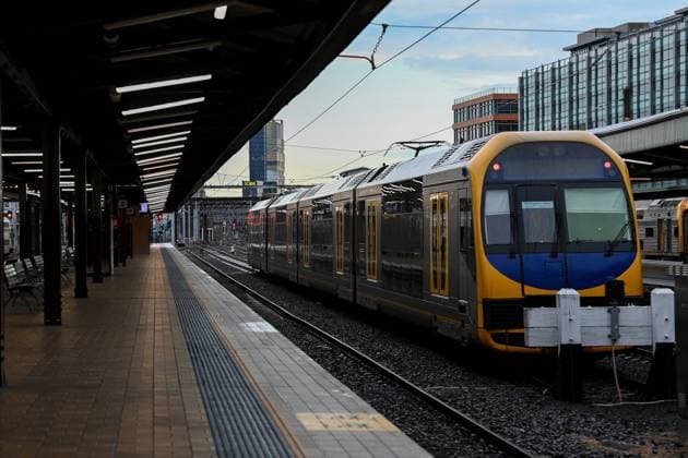 NSW CORONAVIRUS COVID19, An empty train platform is seen at Central Station in Sydney, Wednesday, July 14, 2021. A number of public transport routes have been added to the list of close and casual COVID-19 contact locations across Greater Sydney. ( NO ARCHIVING, EDITORIAL USE ONLY, NO USE IN BOOKS WITHOUT CONSENT SYDNEY NSW AUSTRALIA  Copyright: xBIANCAxDExMARCHIx 20210714001557184035