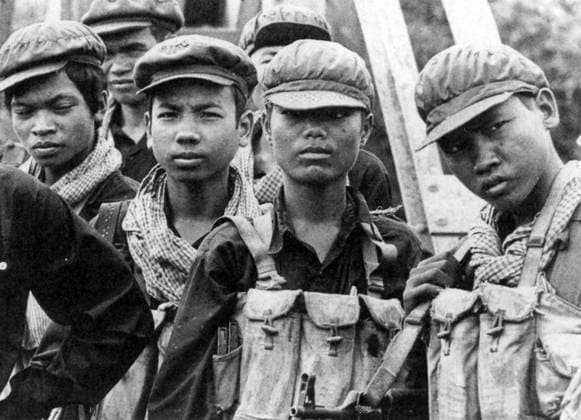 The Khmer Rouge, or Communist Party of Kampuchea, ruled Cambodia from 1975 to 1979, led by Pol Pot, Nuon Chea, Ieng Sary, Son Sen and Khieu Samphan. It is remembered primarily for its brutality and policy of social engineering which resulted in millions of deaths. Its attempts at agricultural reform led to widespread famine, while its insistence on absolute self-sufficiency, even in the supply of medicine, led to the deaths of thousands from treatable diseases (such as malaria). Brutal and arbitrary executions and torture carried out by its cadres against perceived subversive elements, or during purges of its own ranks between 1976 and 1978, are considered to have constituted a genocide. Several former Khmer Rouge cadres are currently on tr xSupplier:xCPAxMediaxCo.xLtd.x Copyright: xx