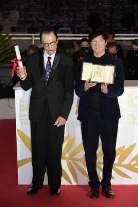 74th Cannes Film Festival, Photocall Palme D Or Winner. Pictured Russell Mael and Ron Mael pose with the Best Director Award  Copyright: xSimonexComix xIPAx xCannesxpoolx