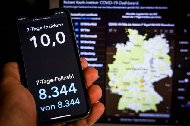 Coronavirus in Deutschland - Covid-19-Dashboard des Robert Koch-Institut 18.07.2021: Robert Koch-Institut: 7-Tage-Inzidenz 10,0. 7-Tage-Fallzahl 8.344. COVID-19-Fälle 3.744.681. Zugang um 1.292 gegenüber dem Vortag. COVID-19-Todesfälle 91.362. Zugang um 3 gegenüber dem Vortag.