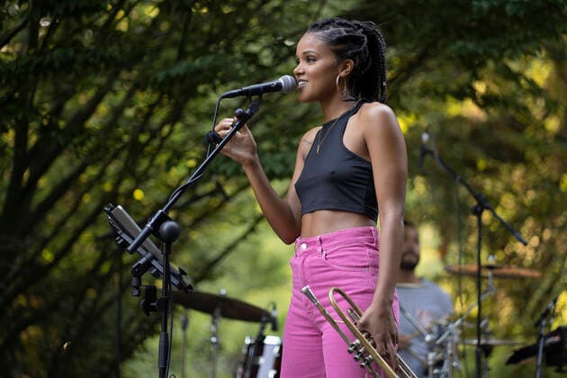 July 17, 2021, Madrid, Spain: Portuguese musician Jessica Pina Trio performs Jazz in Palacio Real 2021. Madrid Spain - ZUMAs197 20210717_zaa_s197_182 Copyright: xAtilanoxGarciax