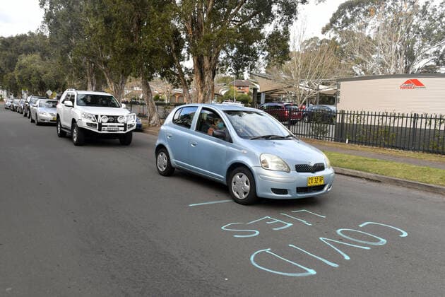 NSW CORONAVIRUS COVID19, COVID LIES is seen graffitied outside a pop up Covid testing site at Fairfield in Sydney, Monday, July 19, 2021. NSW recorded 98 new locally acquired cases of COVID-19 in the 24 hours to 8pm last night. ( NO ARCHIVING, EDITORIAL USE ONLY, NO USE IN BOOKS WITHOUT CONSENT SYDNEY NSW AUSTRALIA  Copyright: xMICKxTSIKASx 20210719001558410866