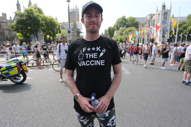 News Bilder des Tages . 19 07 2021. London, United Kingdom. Anti Lockdown Protest. Covid deniers and other conspiracy theorists groups stage protest, Westminster.  xMartynxWheatleyx xi-Imagesx IIM-22428-0016