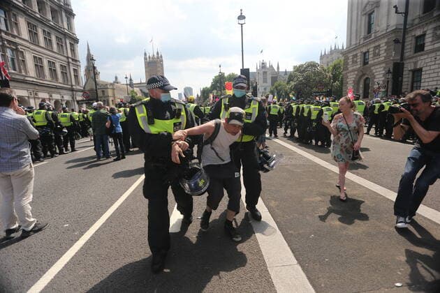 News Bilder des Tages . 19 07 2021. London, United Kingdom. Anti Lockdown Protest. Covid deniers and other conspiracy theorists groups stage protest, Westminster.  xMartynxWheatleyx xi-Imagesx IIM-22428-0043