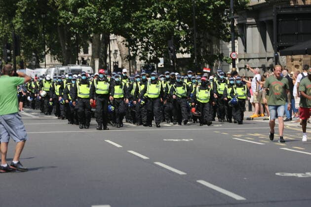 . 19 07 2021. London, United Kingdom. Anti Lockdown Protest. Covid deniers and other conspiracy theorists groups stage protest, Westminster.  xMartynxWheatleyx xi-Imagesx IIM-22428-0044