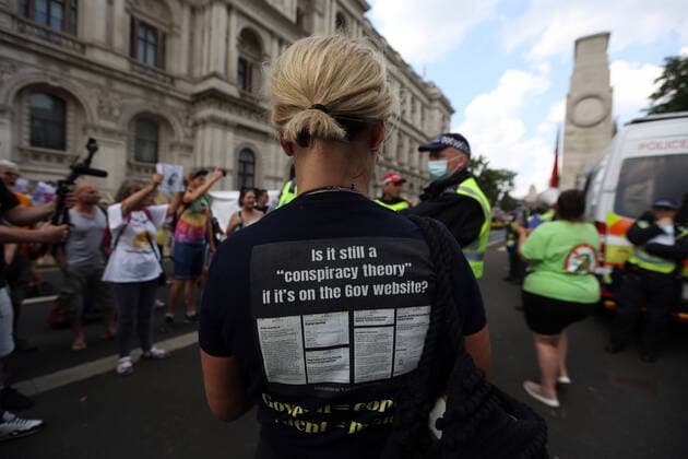 July 19, 2021, London, England, United Kingdom: Anti-lockdown and anti-vaccine protesters stage a demonstration in central London. Almost all coronavirus restrictions including social distancing and mask wearing are lifted in England from today onwards. The final stage of lockdown lifting acmes as countryÃ¢â‚¬â ¢s Health Secretary Sajid Javid tested positive for coronavirus and Prime Minister Boris Johnson and Chancellor RIshi Sunak pinged by NHS app and. Started self-isolation. London United Kingdom - ZUMAs262 20210719_zip_s262_103 Copyright: xTayfunxSalcix