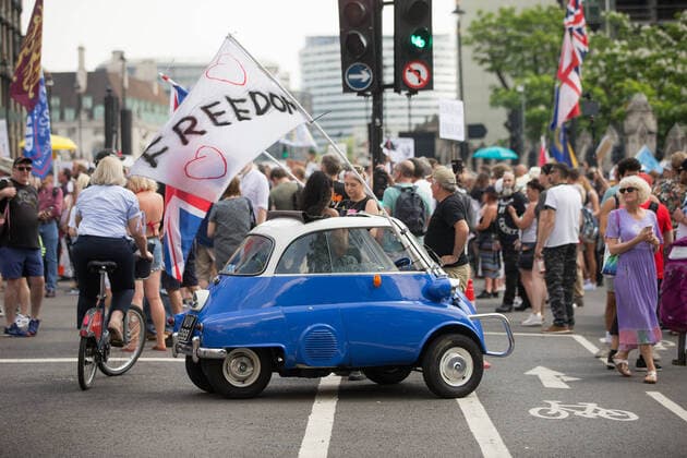 19 07 2021. London, United Kingdom. Anti Vax Protest. Parliament Square.  Copyright: xMartynxWheatleyx xParsonsxMediax PAR-7430-0038