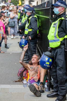 19 07 2021. London, United Kingdom. Anti Vax Protest. Parliament Square.  Copyright: xMartynxWheatleyx xParsonsxMediax PAR-7430-0047