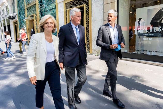 Paris, France le 20 Juillet, 2021 - Les Republicains LR reunion des candidats potentiels de la droite a la presidentielle - Michel Barnier, Valerie pecresse, Laurent wauquiez LR, DROITE, ELECTION, CANDIDATS, PRIMAIRE DE LA DROITE, POLITIQUE  Copyright: xVincentxIsorex