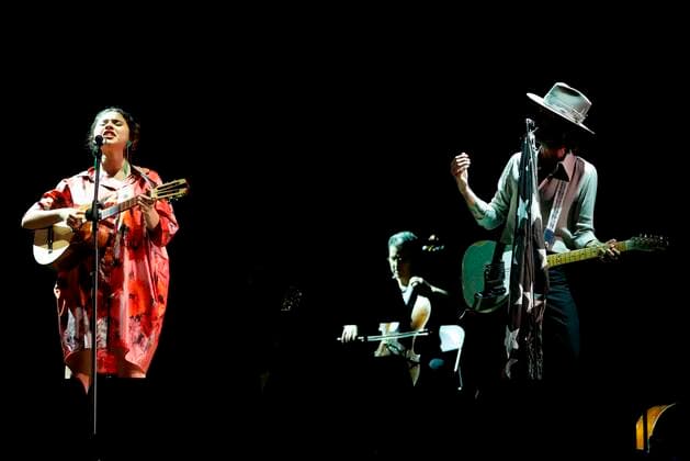Mexican singer and composer Silvana Estrada (L) performs on stage accompanied by Spanish singer Leiva (R) during her concert at the Royal Palace Jazz Festival in Madrid, Spain, 20 July 2021. Silvana Estrada at Royal Palace Jazz Festival !ACHTUNG: NUR REDAKTIONELLE NUTZUNG!  Copyright: xMariscalx FM2471 20210720-a3d21d41515d86554fd4cd4a593d4faac745c60b