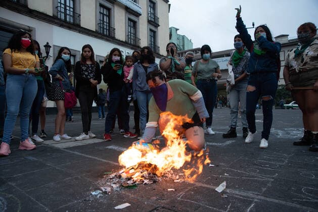 July 20, 2021: Women s groups and feminist collectives celebrate the decriminalization of abortion in the state of Veracruz. The women made paintings in the main church and celebrated with music that abortion is legal in Veracruz - ZUMAqp1_ 20210720_zip_qp1_014 Copyright: xHectorxAdolfoxQuintanarxPerezx