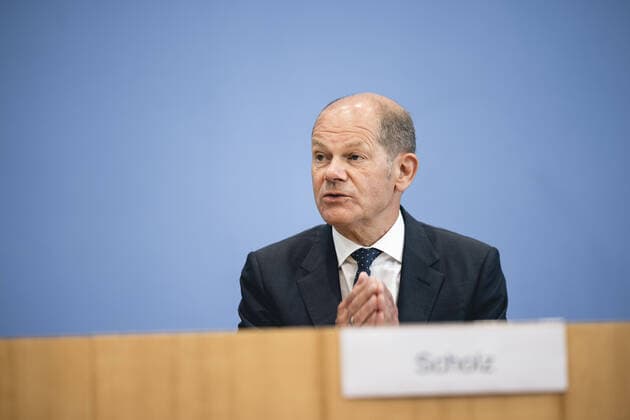 News Bilder des Tages Bundesfinanzminister Olaf Scholz (SPD) im Rahmen der Bundespressekonferenz. Berlin, 21.07.2021. Berlin Germany