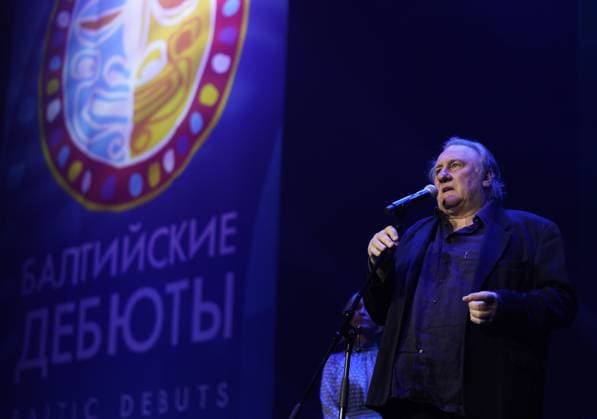 SVETLOGORSK, KALININGRAD REGION, RUSSIA â€“ JULY 24, 2021: Actor Gerard Depardieu attends the opening of the 2021 Baltic Debuts International Film Festival. The screening of Arnaud Frilley s documentary My Uzbek Dream starring Gerard Depardieu took place at the festival. Vitaly Nevar TASS  TS10938F