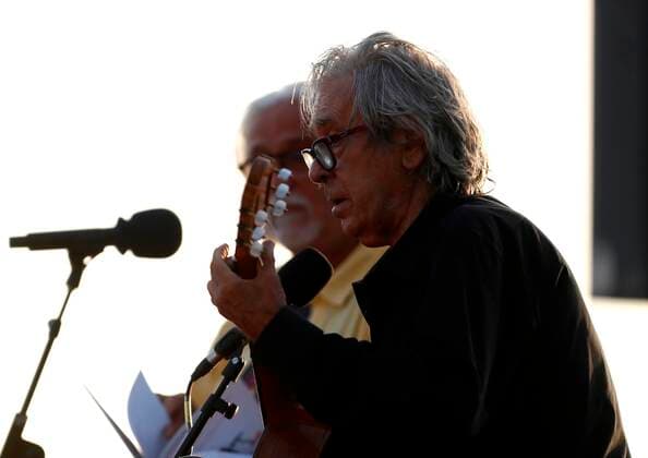 The musician and singer Paco Ibanez performs on the terrace of the Mar de Vigo Auditorium, included in the second edition of the Terraceo Festival held in the capital of Vigo, Spain, 24 July 2021. Terraceo Festival in Vigo, Spain !ACHTUNG: NUR REDAKTIONELLE NUTZUNG!  Copyright: xELISEOxTRIGOx GRAF4770 20210724-5617395bfc817ec9e2d82f60726476283c1c36bf