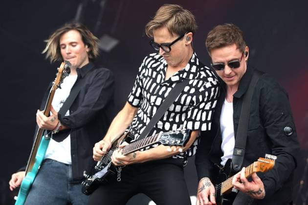 music McFly Concert The band in action on stage during the McFly Music Concert at York Racecourse, York, United Kingdom on 24 July 2021. York York Racecourse Yorkshire United Kingdom Editorial use only , Copyright: xMickxAtkinsx PSI-13164-0030
