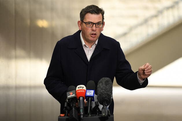 DANIEL ANDREWS COVID-19 PRESSER, Victorian Premier Daniel Andrews addresses the media during a press conference in Melbourne, Sunday, July 25, 2021. Victoria has recorded 11 new locally acquired cases of Covid19 in the past 24 hours. ( NO ARCHIVING, EDITORIAL USE ONLY, NO USE IN BOOKS WITHOUT CONSENT MELBOURNE VIC AUSTRALIA  Copyright: xJAMESxROSSx 20210725001559991036