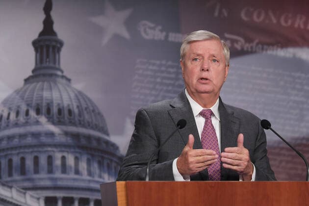 July 30, 2021, Washington, Distric of Columbia, USA: US Senator LINDSEY GRAHAM(R-SC) speaks during a press conference about The US-Mexico Border, today on July 30, 2021 at Senate Estudio Capitol Hill in Washington DC, USA. Washington USA - ZUMAn298 20210730_znp_n298_012 Copyright: xLeninxNollyx