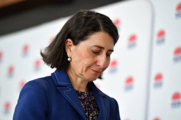 GLADYS BEREJIKLIAN COVID19 PRESSER, NSW Premier Gladys Berejiklian leaves after a press conference to provide a COVID-19 update in Sydney, Sunday, August 1, 2021. NSW recorded 239 new locally acquired cases of COVID-19 in the 24 hours to 8pm last night. ( NO ARCHIVING, EDITORIAL USE ONLY, NO USE IN BOOKS WITHOUT CONSENT SYDNEY NSW AUSTRALIA  Copyright: xMICKxTSIKASx 20210801001562692676