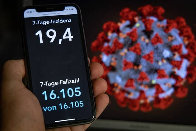 Coronavirus in Deutschland - Covid-19-Dashboard des Robert Koch-Institut 05.08..2021: Robert Koch-Institut: 7-Tage-Inzidenz 19,4. 7-Tage-Fallzahl 16.105. COVID-19-Fälle 3.780.985. Zugang um 3.539 dem Vortag. COVID-19-Todesfälle 91.730. Zugang um 26 gegenüber dem Vortag.