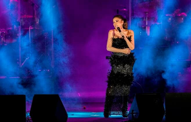 Spanish singer Isabel Pantoja performs on stage during her only concert in Spain this year at the Tio Pepe Festival in Jerez de la Frontera, Cadiz, southern Spain, 07 August 2021. ISABEL PANTOJA IN CONCERT !ACHTUNG: NUR REDAKTIONELLE NUTZUNG!  Copyright: xRomanxRiosx GRAF828 20210807-05c2e82e59aa4e341d724fbd4f337ae0a1b0fbf1