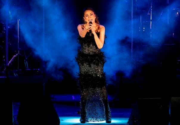 Spanish singer Isabel Pantoja performs on stage during her only concert in Spain this year at the Tio Pepe Festival in Jerez de la Frontera, Cadiz, southern Spain, 07 August 2021. ISABEL PANTOJA IN CONCERT !ACHTUNG: NUR REDAKTIONELLE NUTZUNG!  Copyright: xRomanxRiosx GRAF829 20210807-14b7d334e00a19e9298a6d0a1ff35ae1eb9e0aef