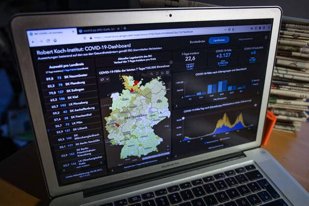 Coronavirus in Deutschland - Covid-19-Dashboard des Robert Koch-Institut 08.08..2021: Robert Koch-Institut: 7-Tage-Inzidenz 22,6. 7-Tage-Fallzahl 18.801. COVID-19-Fälle 3.790.766. Zugang um 3.127 dem Vortag. COVID-19-Todesfälle 91.782. Zugang um 4 gegenüber dem Vortag.