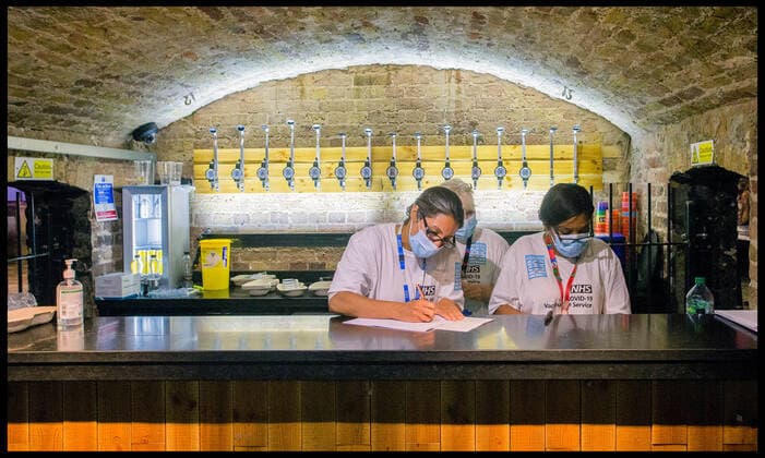. 08 08 2021. London, United Kingdom. Vaccinations At Heaven. Well-known gay London nightclub Heaven opens it s doors as a vaccination centre.  xMartynxWheatleyx xi-Imagesx IIM-22477-0010