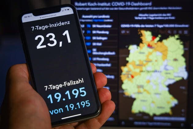 Coronavirus in Deutschland - Covid-19-Dashboard des Robert Koch-Institut 09.08..2021: Robert Koch-Institut: 7-Tage-Inzidenz 23,1. 7-Tage-Fallzahl 19.195. COVID-19-Fälle 3.791.949. Zugang um 1.183 dem Vortag. COVID-19-Todesfälle 91.784. Zugang um 2 gegenüber dem Vortag.