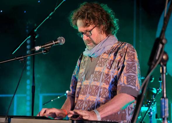 August 8, 2021, Wickham, Hampshire, United Kingdom: Irish singer, songwriter, actor and musician, Liam O Maonlai best known as the lead vocalist with Dublin band The Hothouse Flowers, playing keyboard while performing live on stage at Wickham Festival. Wickham United Kingdom - ZUMAs197 20210808_zaa_s197_218 Copyright: xDawnxFletcher-Parkx