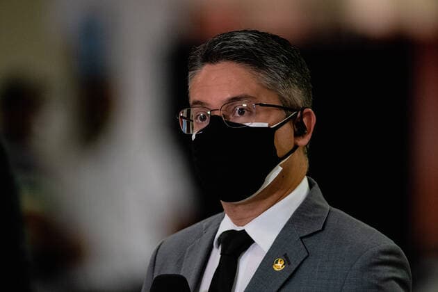 BRASÍLIA, DF - 10.08.2021: CPI COVID 19 - This Tuesday (10) the CPI of COVID-19 hears the testimony of Colonel Helcio Bruno de Almeida, President of Instituto Força Brasil. In the photo, Senator, Alessandro Vieria (Citizenship). x2104942x  AntonioxMolina